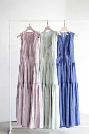 Viera Pintuck Tiered Dress