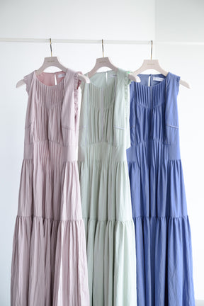 Viera Pintuck Tiered Dress