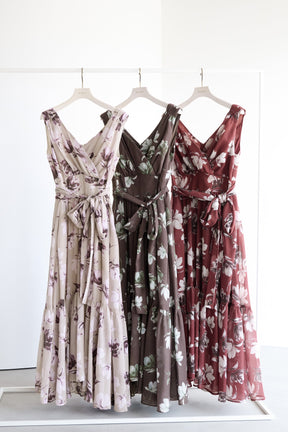 【Shipping in late August】【mocha pink / rouge】 Anemone Cache-Coeur Long Dress