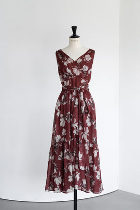 【Shipping in late August】【mocha pink / rouge】 Anemone Cache-Coeur Long Dress