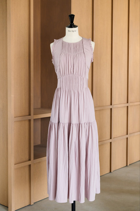 Viera Pintuck Tiered Dress