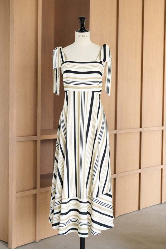 Cordelia Striped Ribbon Dress