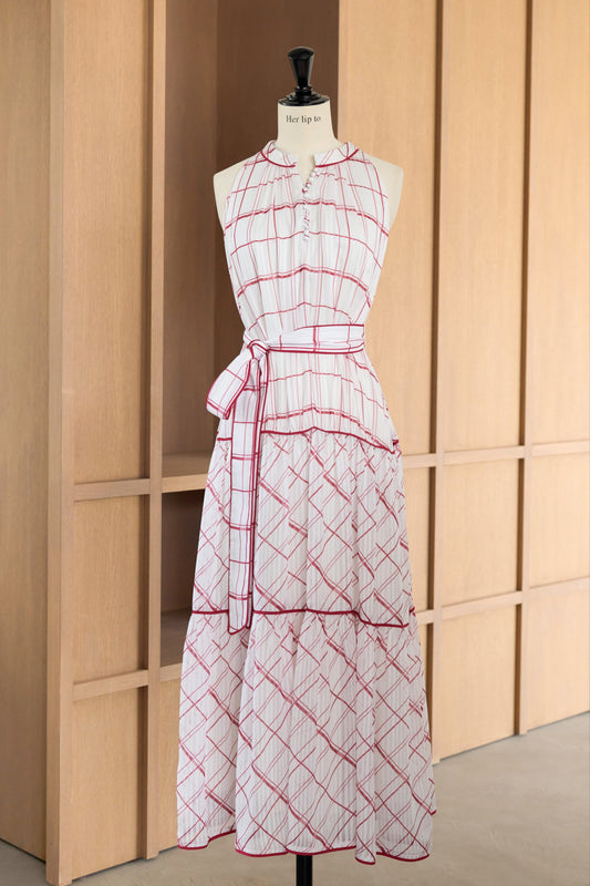 Anduze Belted Check Dress