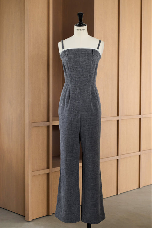 【7月下旬発送】Frilled Tweed Jumpsuit