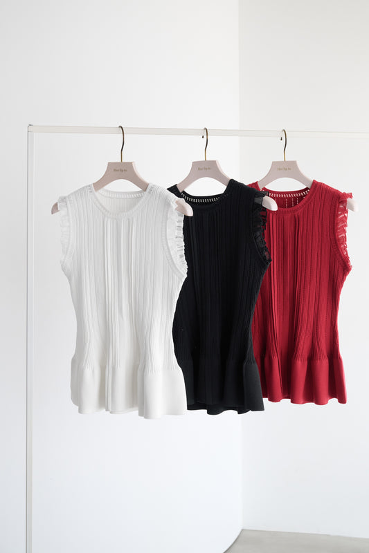 Peplum Ribbed Knit Top