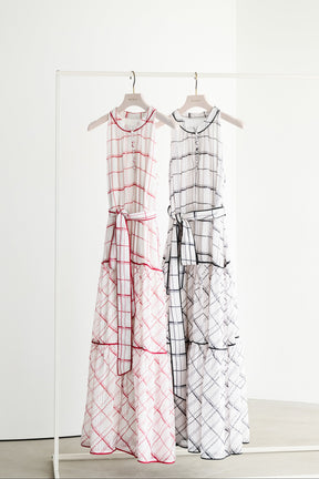 【9月中旬発送】Anduze Belted Check Dress