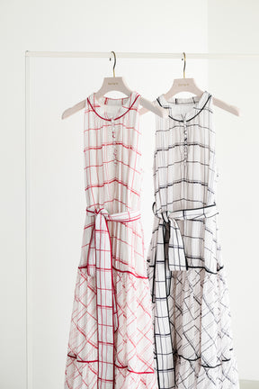 【9月中旬発送】Anduze Belted Check Dress