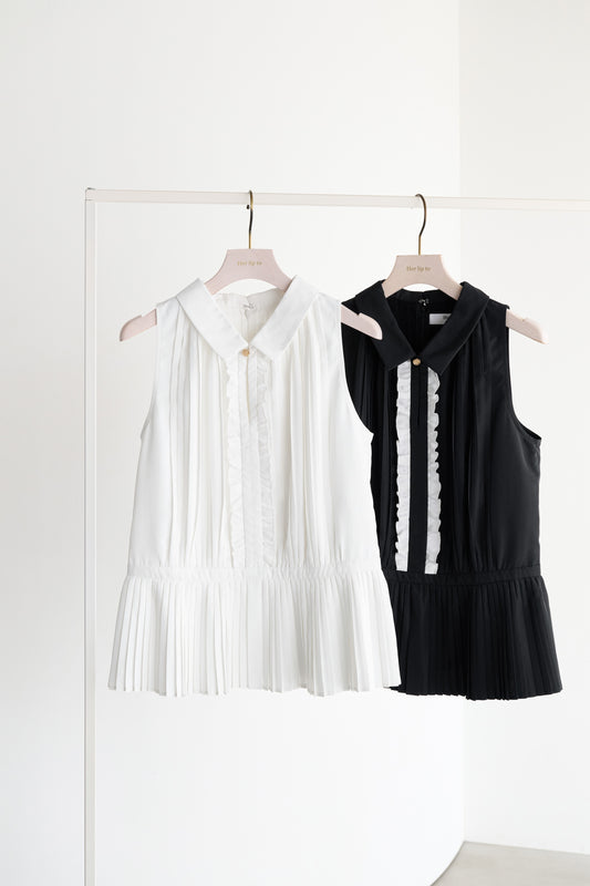 Manon Pleated Peplum Top