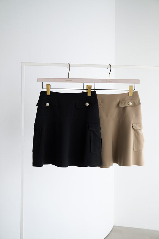 Flared Cargo Mini Skirt