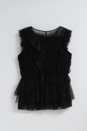 Vol.3 Shimmer Lace Peplum Top