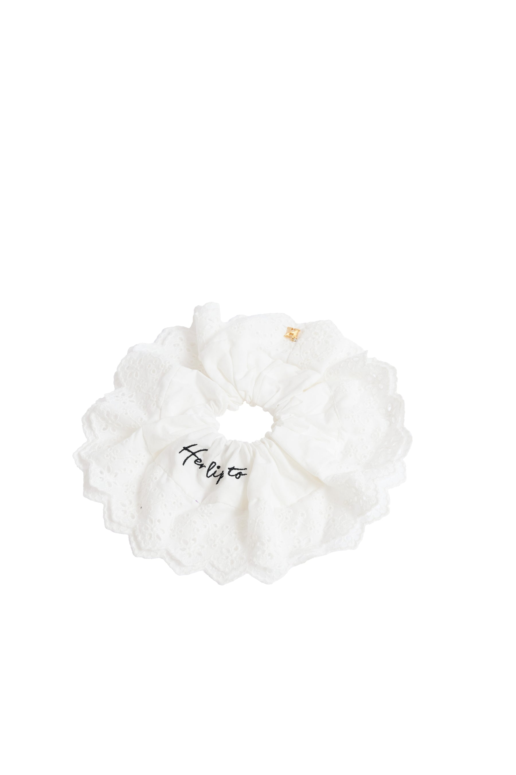 Embroidered Cotton Lace Chouchou