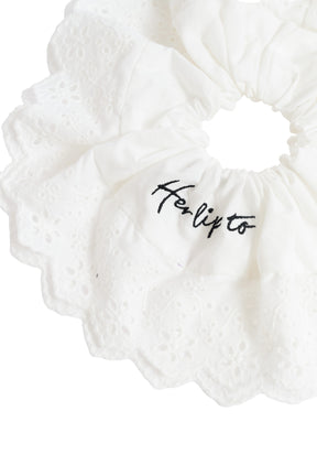 Embroidered Cotton Lace Chouchou