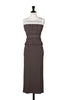 Two-Tone Gathered Knit Dress