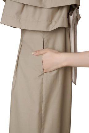 Double-Tiered Back-Ribbon Jumpsuit