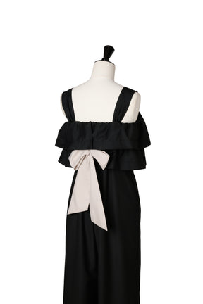 Double-Tiered Back-Ribbon Jumpsuit