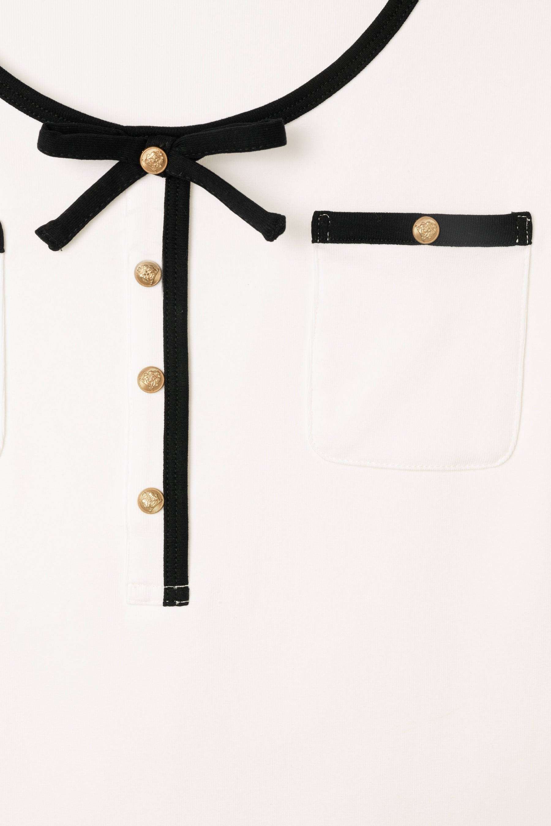 Two-Tone Ribbon-Trim Tee