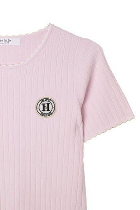 H Emblem Knit Top