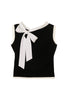 Two-Tone Bow Knit Top