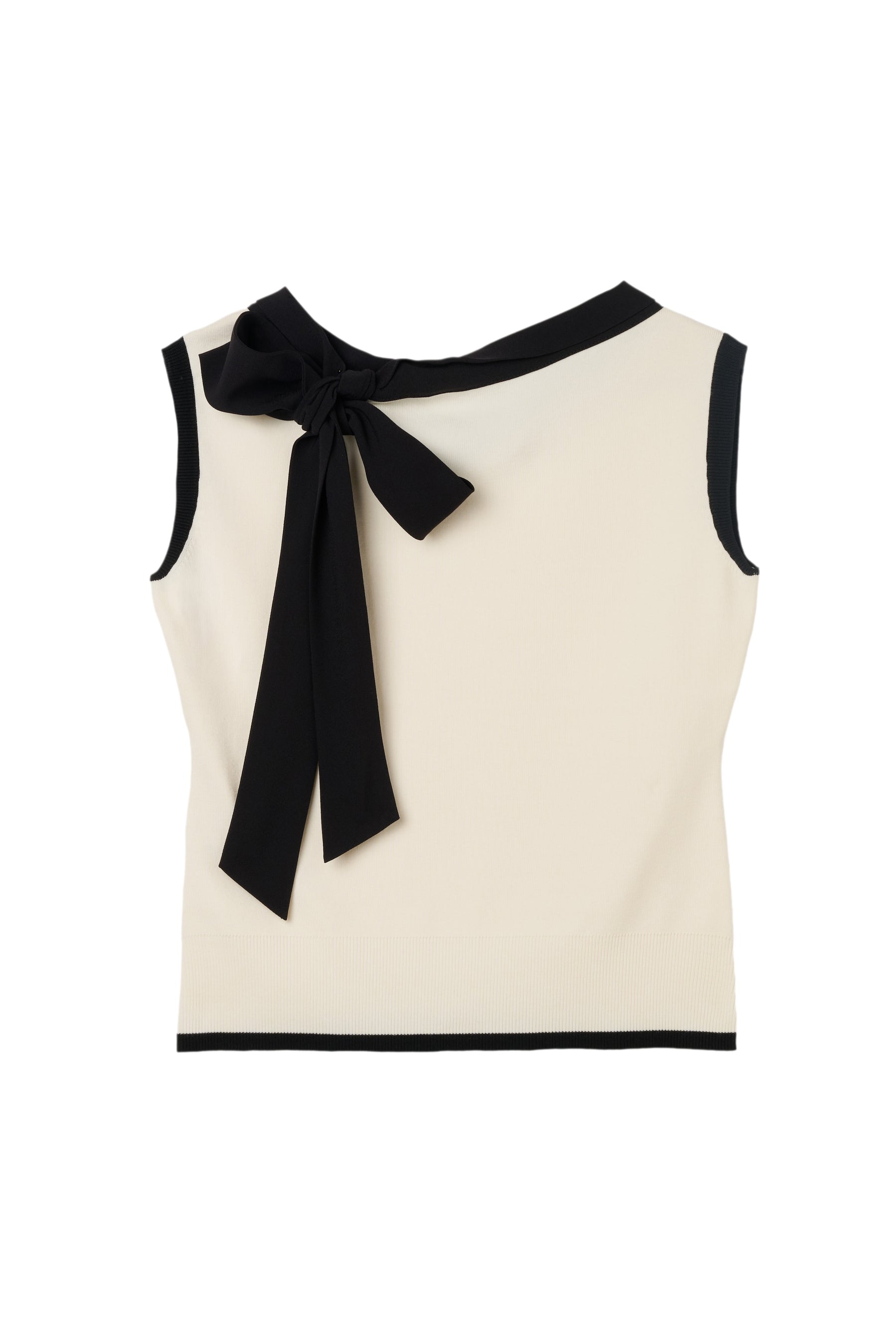 Two-Tone Bow Knit Top