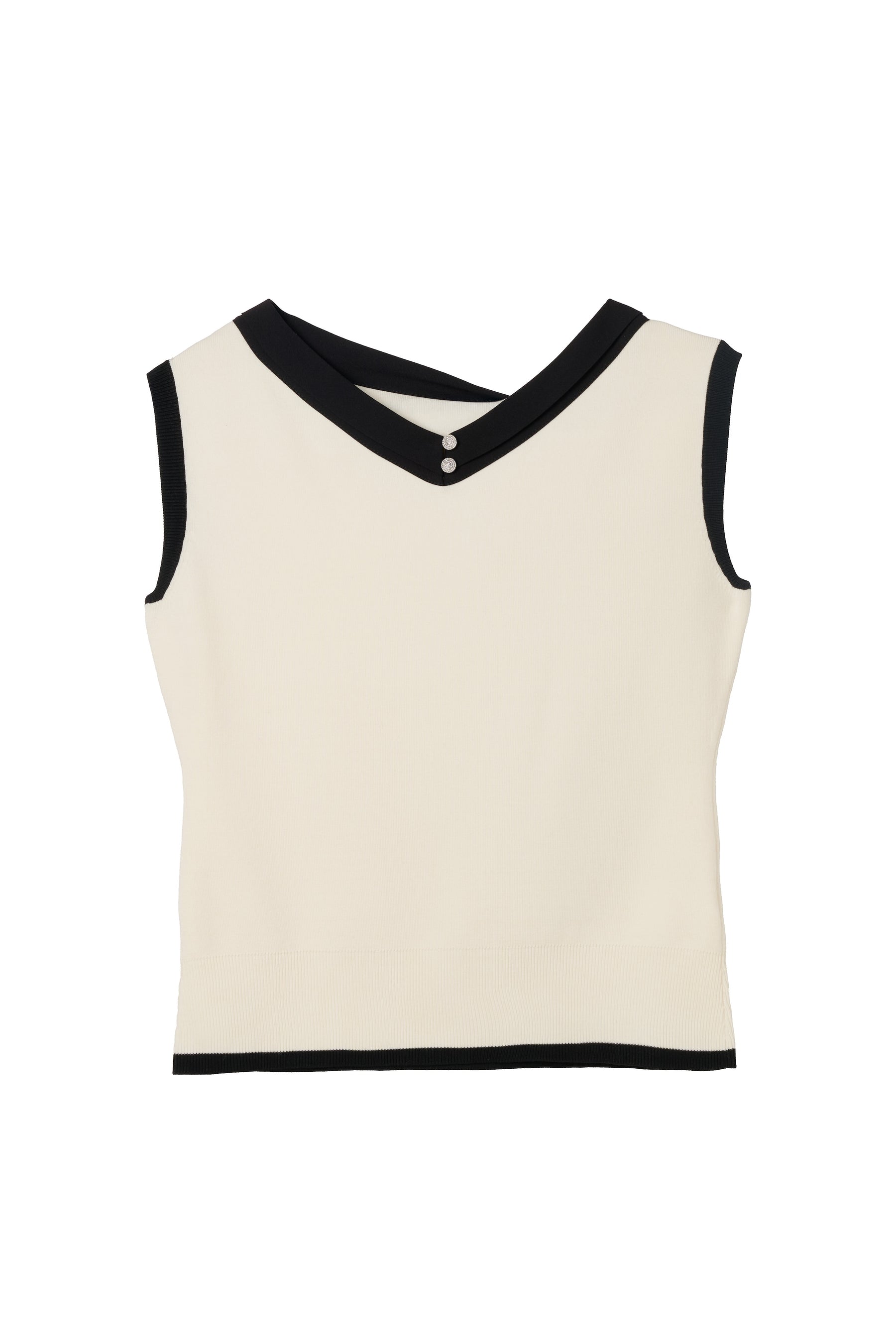 Two-Tone Bow Knit Top