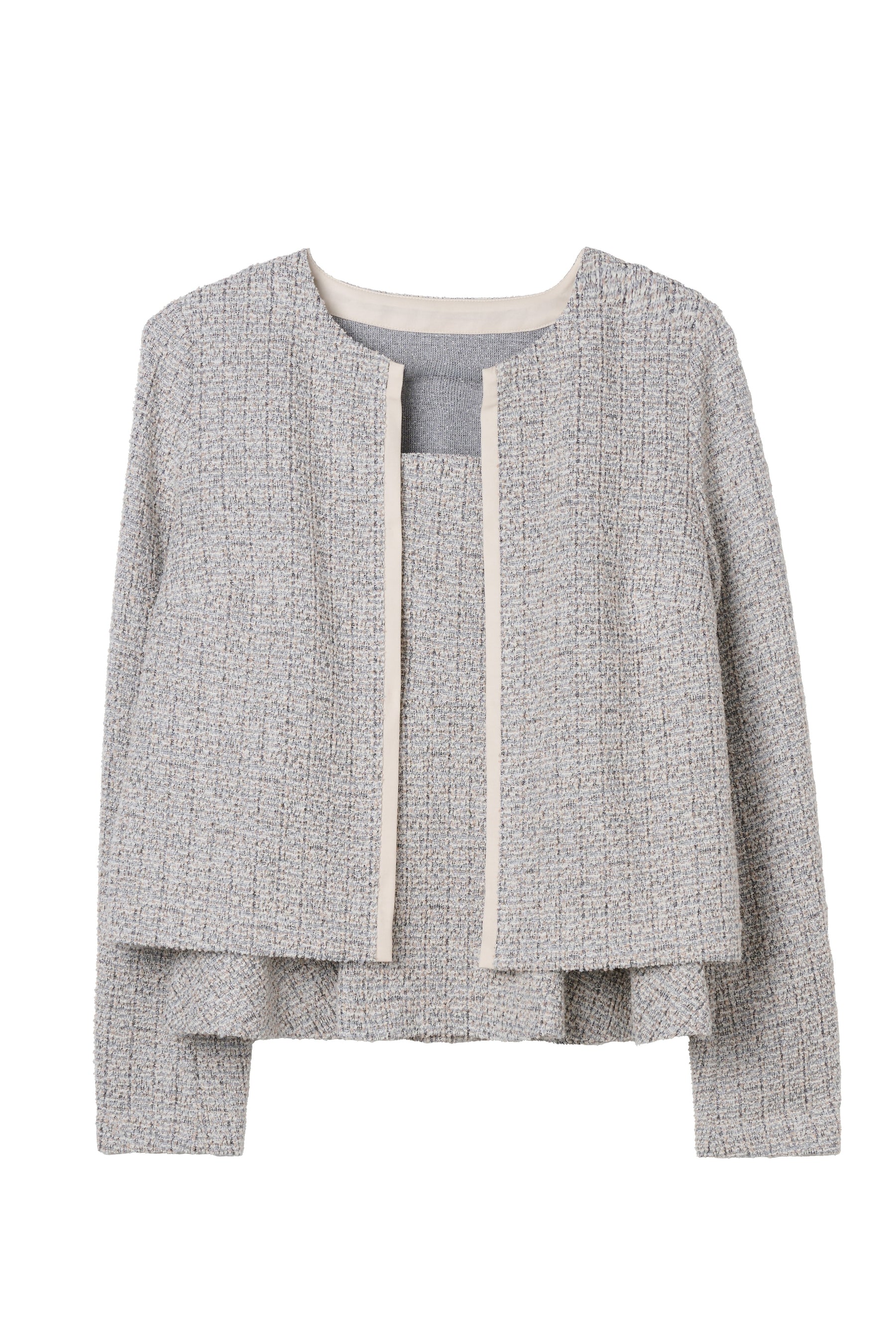 Contrast Trim Tweed Set