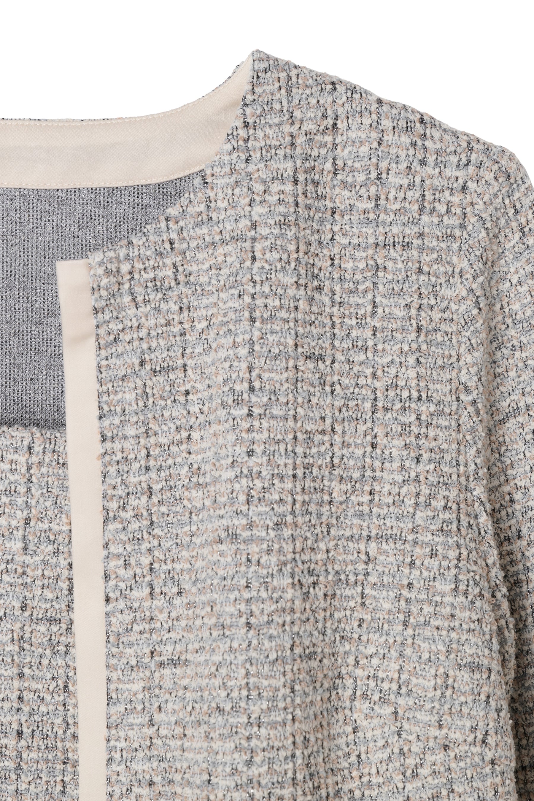 Contrast Trim Tweed Set
