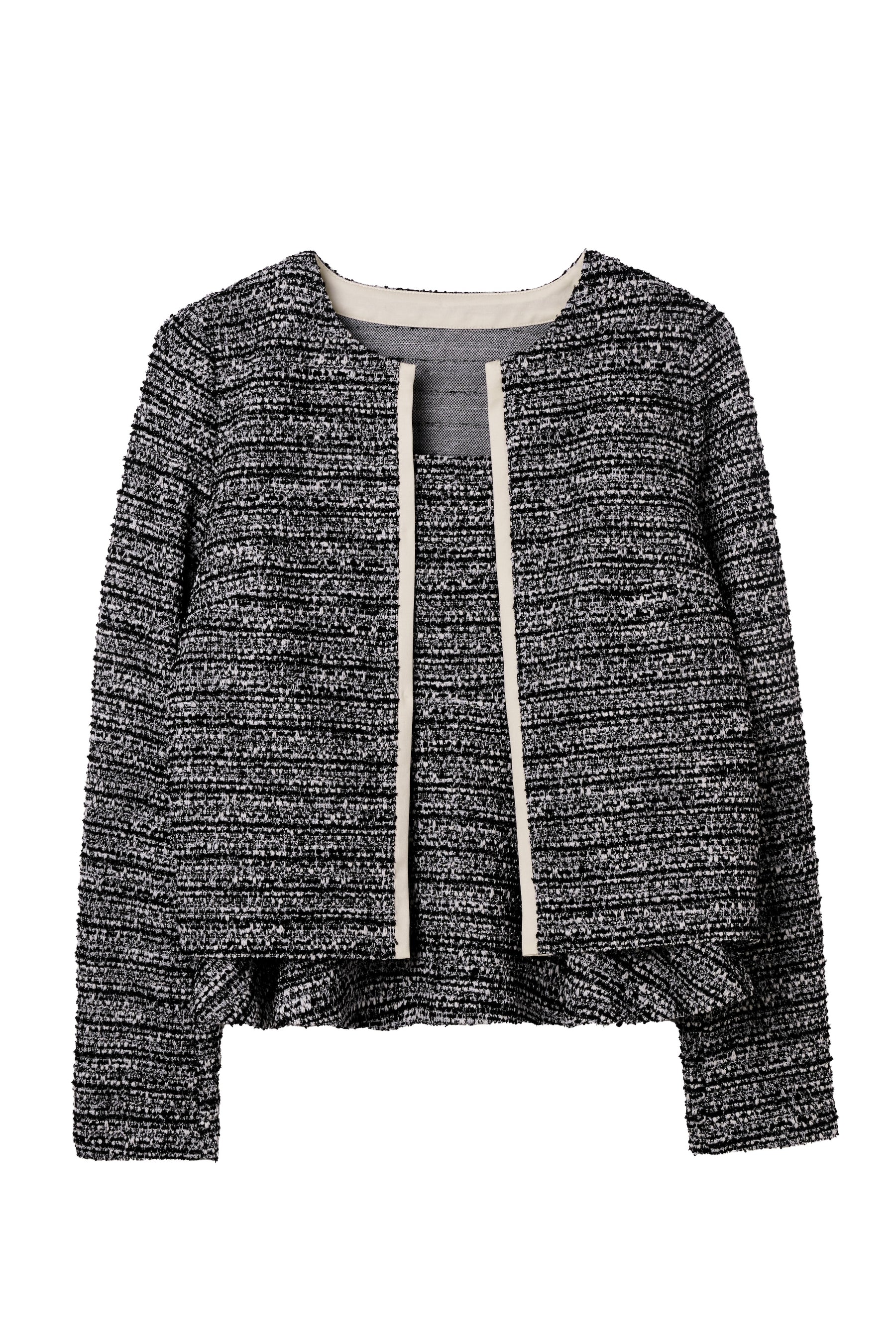 Contrast Trim Tweed Set