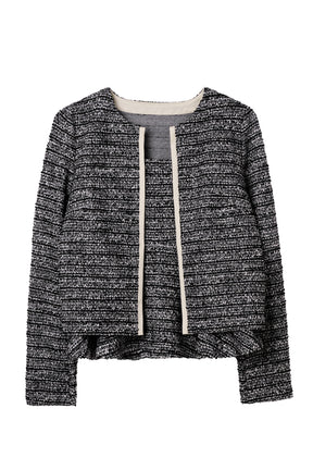 Contrast Trim Tweed Set