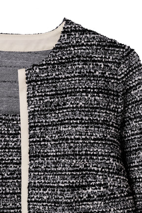Contrast Trim Tweed Set