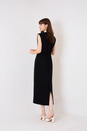 [Shipping in late August] French Sleeve Polo Long Dress