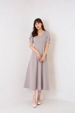 [New Color] Puff Sleeve Jersey Dress