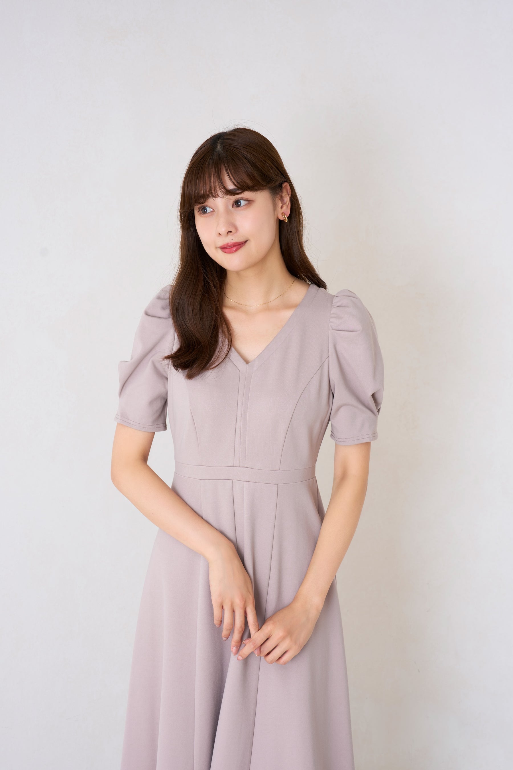 [New Color] Puff Sleeve Jersey Dress