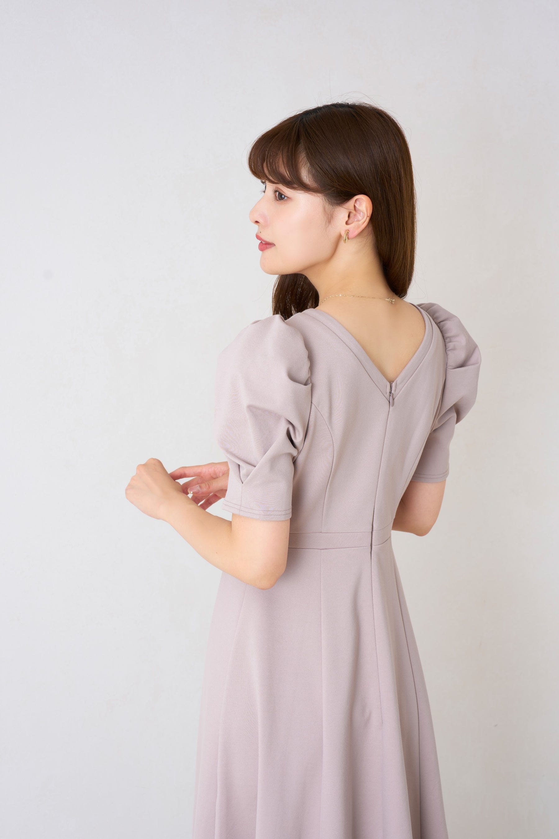 [New Color] Puff Sleeve Jersey Dress