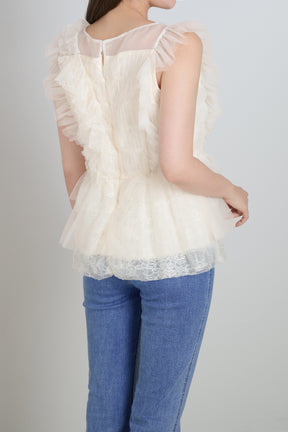 Vol.3 Shimmer Lace Peplum Top