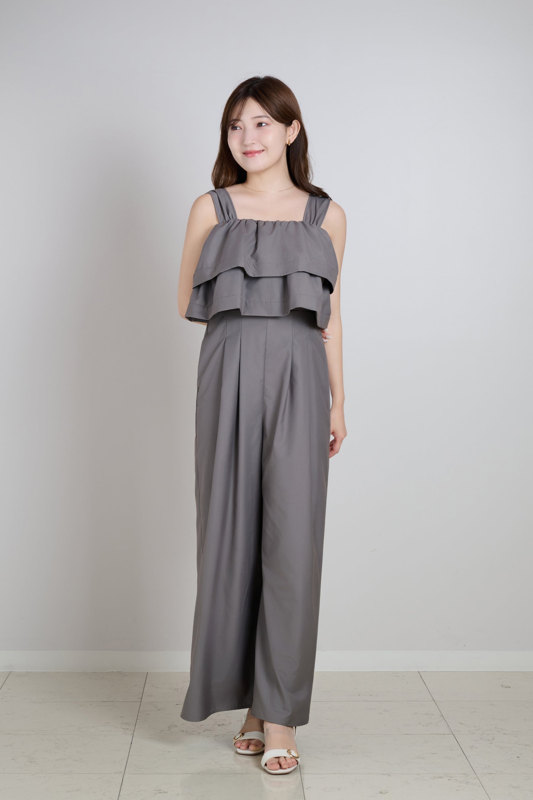 Double-Tiered Back-Ribbon Jumpsuit