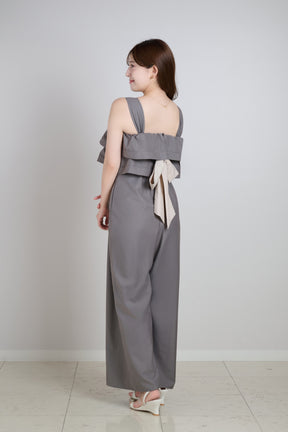Double-Tiered Back-Ribbon Jumpsuit