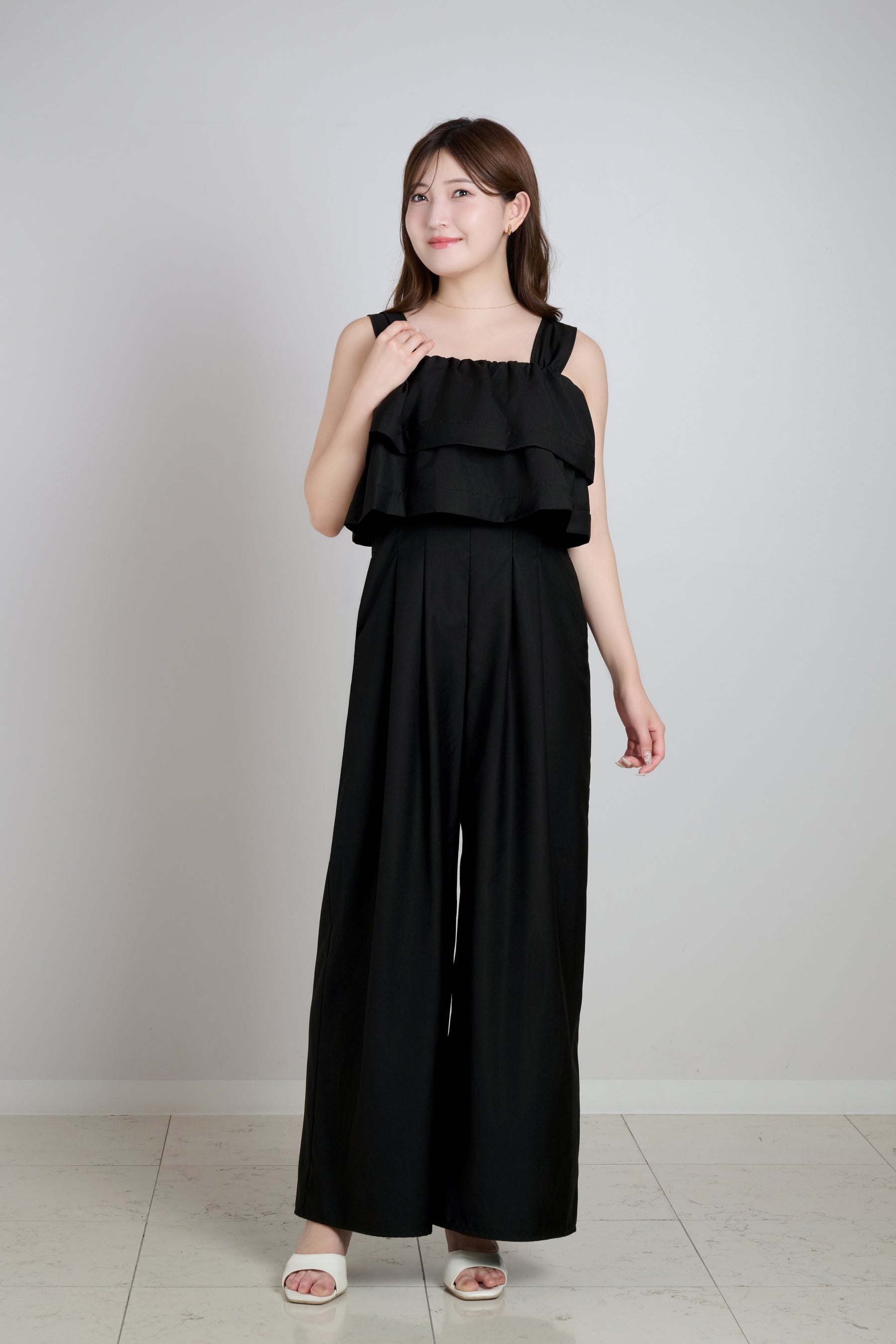 Double-Tiered Back-Ribbon Jumpsuit