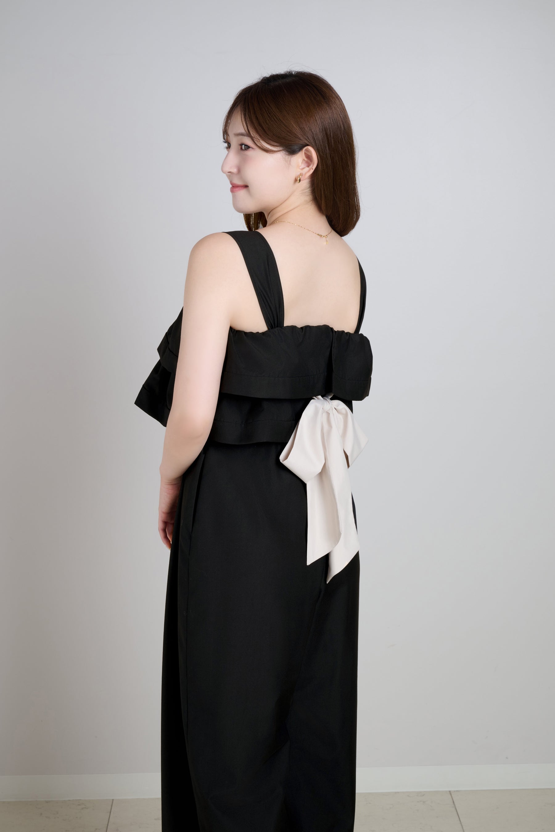 Double-Tiered Back-Ribbon Jumpsuit