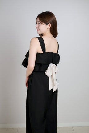 Double-Tiered Back-Ribbon Jumpsuit