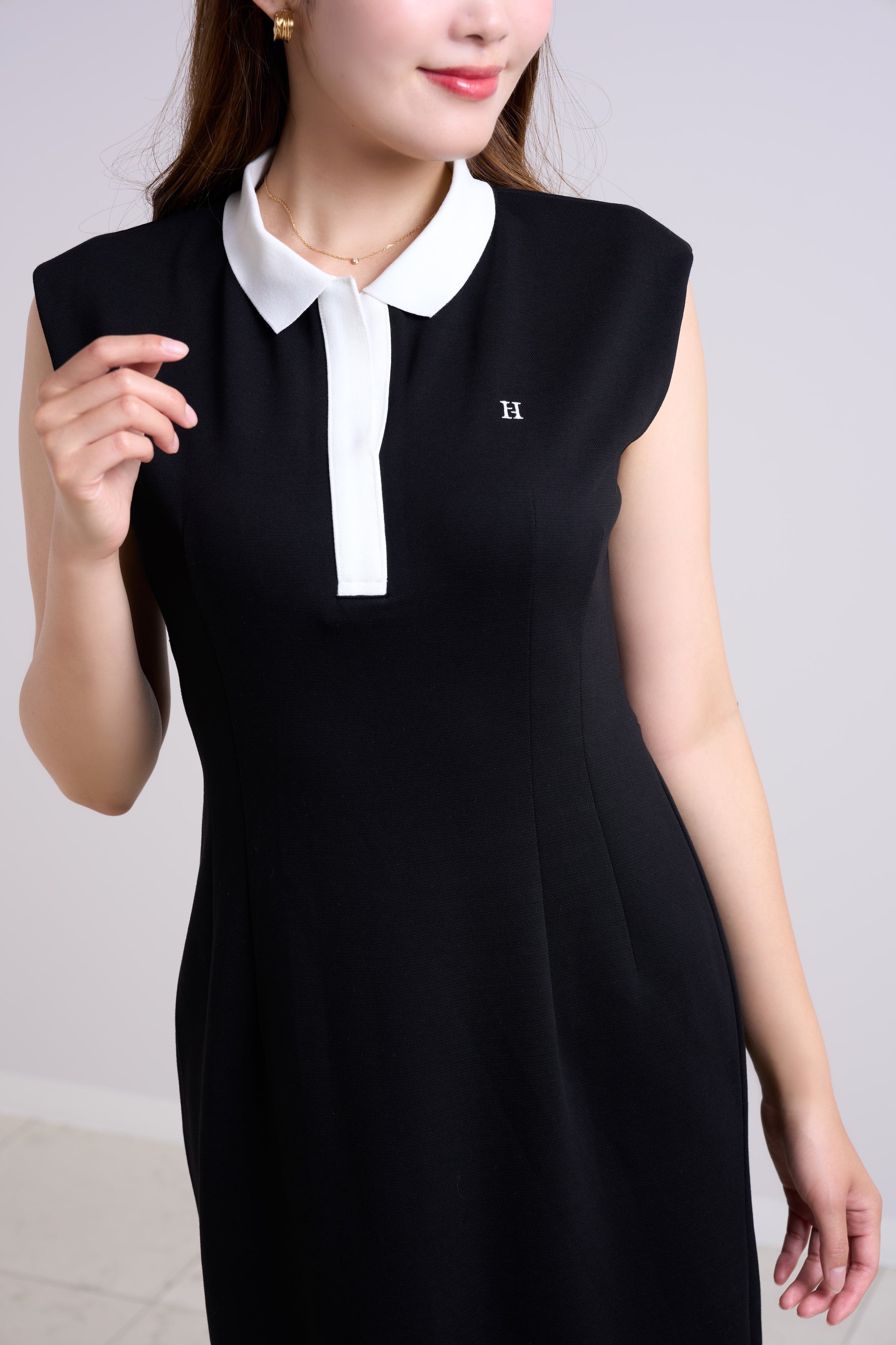 新色】French Sleeve Polo Long Dress