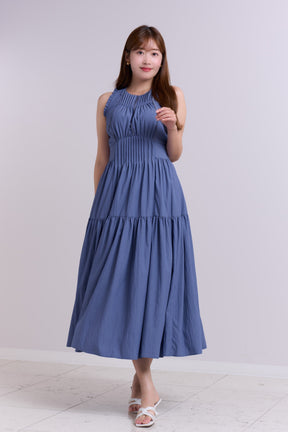 Viera Pintuck Tiered Dress