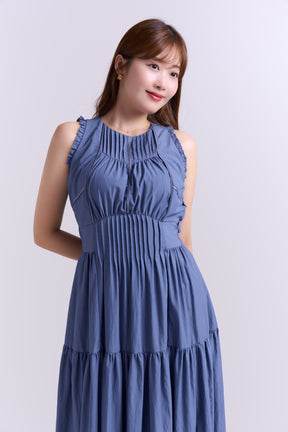 Viera Pintuck Tiered Dress
