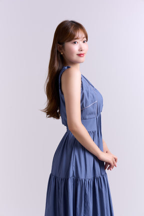Viera Pintuck Tiered Dress