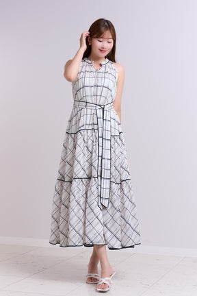 【9月中旬発送】Anduze Belted Check Dress