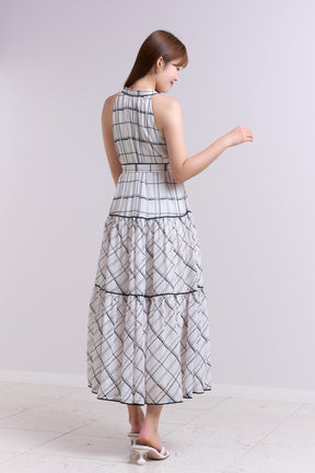 【9月中旬発送】Anduze Belted Check Dress
