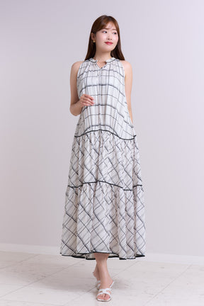 【9月中旬発送】Anduze Belted Check Dress