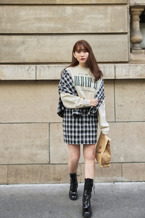 Oversized Check Shirt Set