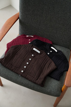 ［Essentia］Eyelet Knit Cardigan