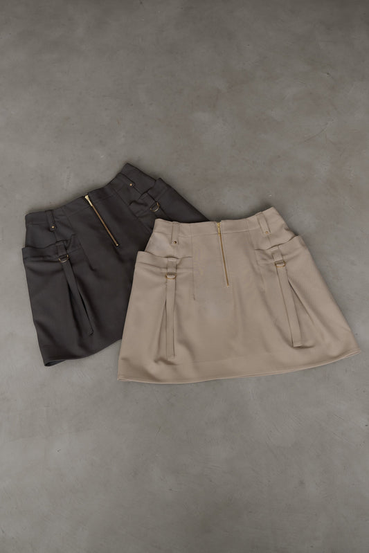 Front Zip Mini Skirt