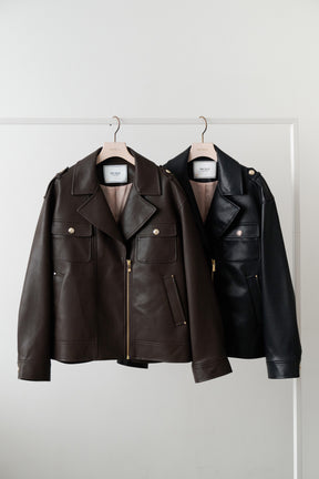 Faux Leather Zip Jacket